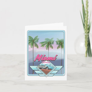 Miami Florida Vintage travel poster Holiday Card
