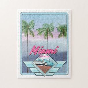 Miami Florida Vintage travel poster Jigsaw Puzzle