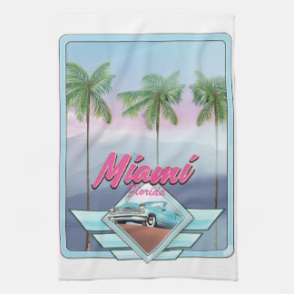 Miami Florida Vintage travel poster Tea Towel