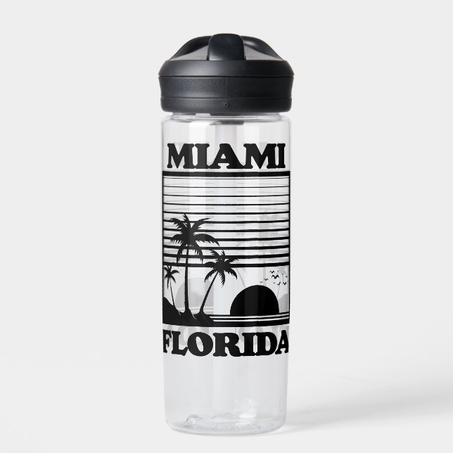 Miami,Florida Water Bottle (Front)