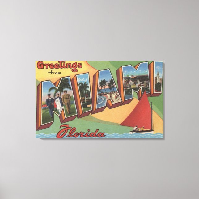 Miami, FloridaLarge Letter ScenesMiami, FL Canvas Print (Front)