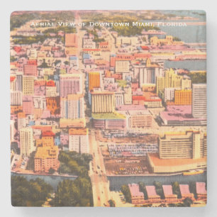 Miami from 1960's (Vintage Downtown) MIA, Florida Stone Coaster