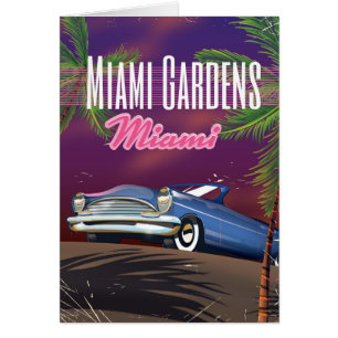 Miami Gardens Florida USA 80s travel poster