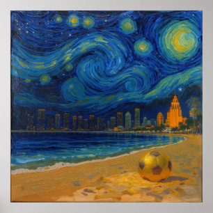 Miami Golden Shore Soccer Fine  Poster