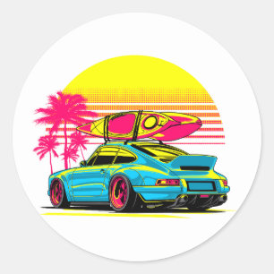 MIAMI GT SUMMER VIBES CLASSIC ROUND STICKER