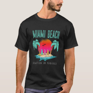 Miami Holiday Florida Palm Trees Sea T-Shirt