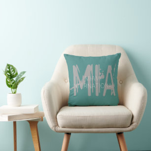 Miami International Airport Grunge Typography  Cushion