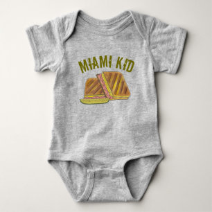 MIAMI KID Cuban Sandwich Ham Pork Swiss Cheese Baby Bodysuit