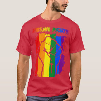 Miami LGBT Pride Month LGBTQ Rainbow Flag For Gay  T-Shirt
