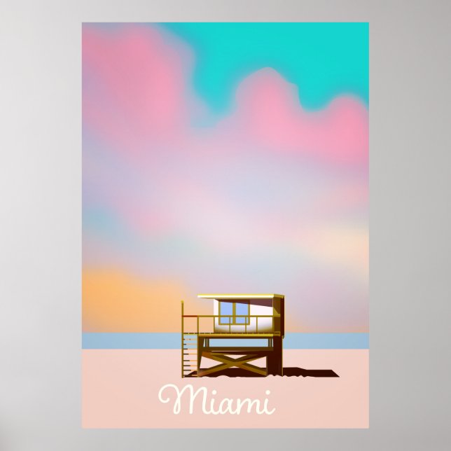 Miami Lifeguard Travel poster (Front)