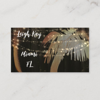 Miami Lights Palm Tree Resort Dance Business Card