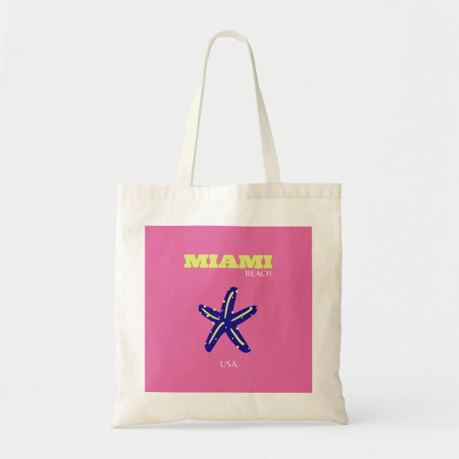 Miami, Miami Beach, Pink Tote Bag (Front)
