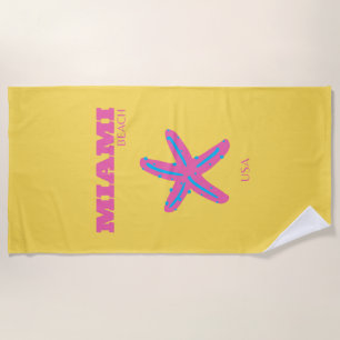 Miami, Miami Beach, Travel Art Beach Towel