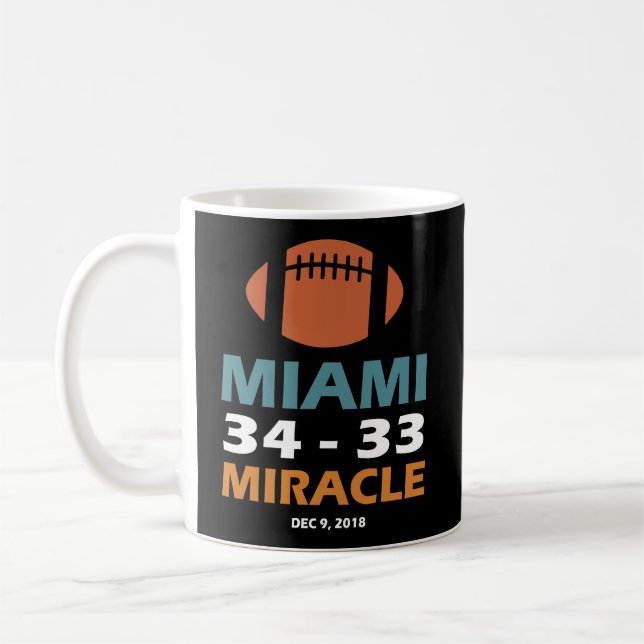 Miami Miracle Funny Miami Football Dolphins Long S Coffee Mug (Left)