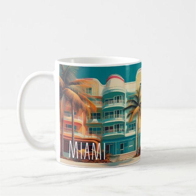 Miami Mirage – Retro Travel Mug (Left)
