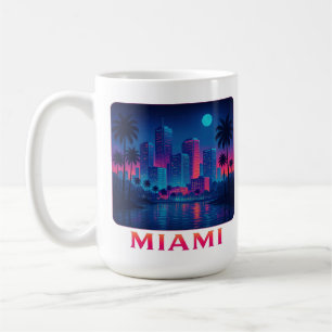 Miami Moonrise - Neon Skyline Graphic Tee Coffee Mug