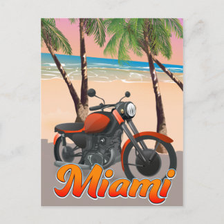 Miami Motorbike travel poster Postcard