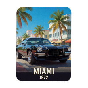 Miami Muscle Car Road Trip 1972 Florida Magnet