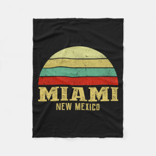 Miami New Mexico Vintage Retro Sunset  Fleece Blanket