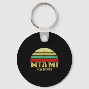 Miami New Mexico Vintage Retro Sunset  Key Ring