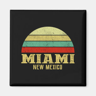 Miami New Mexico Vintage Retro Sunset  Magnet
