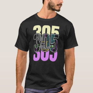 Miami Nightlife In The 305 Retro Design T-Shirt