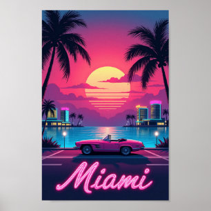 Miami Nights – A Retro City Dream Poster