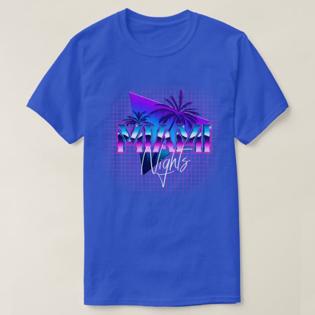 Miami Nights Florida Retrowave Outrun T-Shirt (Design Front)