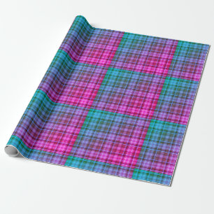 Miami Nights Plaid Wrapping Paper