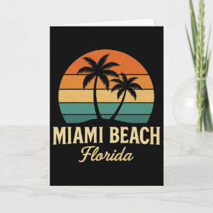 Miami Palm Florida Vintage Sunset Palm Trees Beach Card