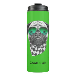 Miami Pug Add Your Name Thermal Tumbler