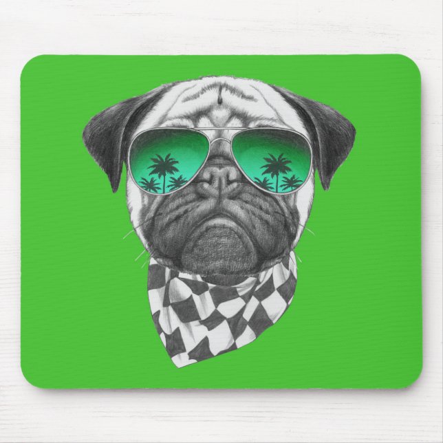 Miami Pug Mouse Mat (Front)
