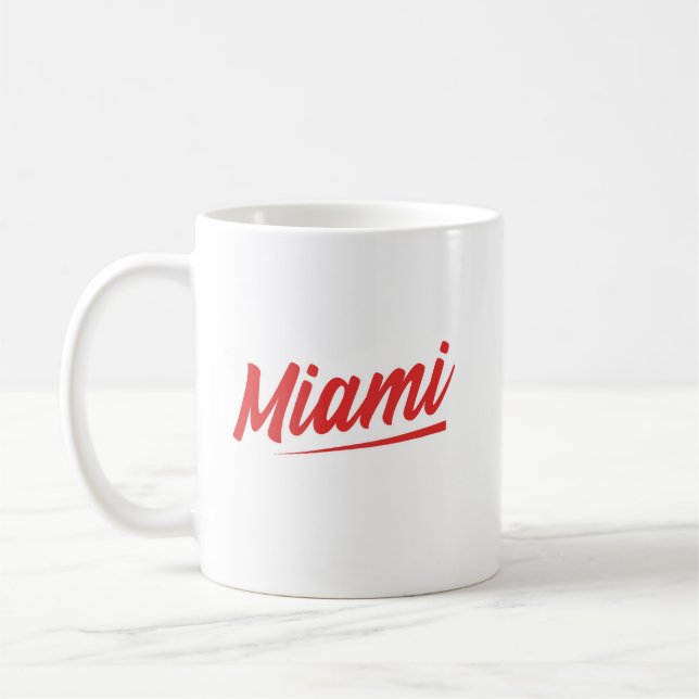 Miami Red Font Coffee Mug (Left)