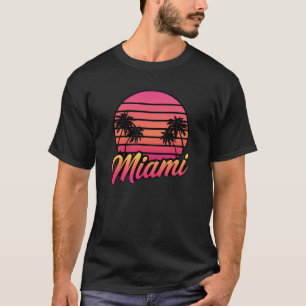 Miami Retro 80s Sunset Palm T-Shirt