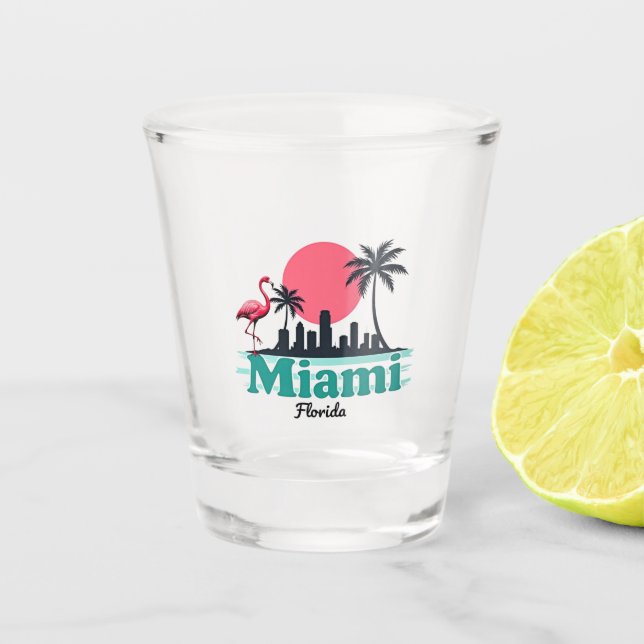 Miami Shot Glass - Souvenir Sunset Tropical (Front)