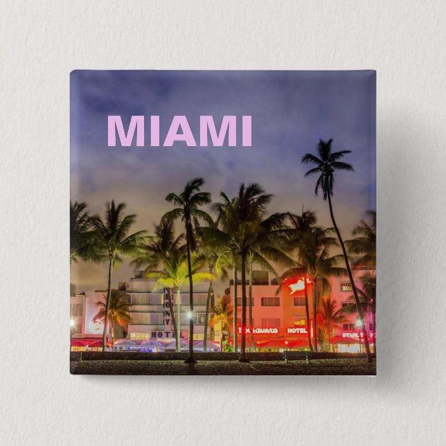 MIAMI SKYLINE 15 CM SQUARE BADGE (Front)