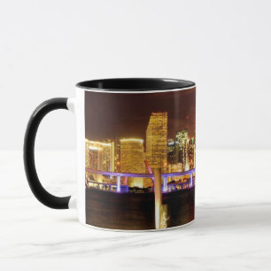 Miami skyline at night, Florida Mug