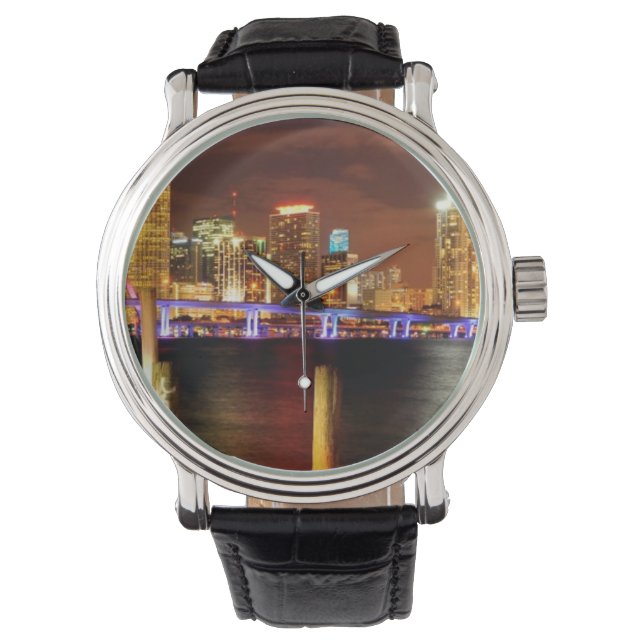 Miami skyline at night, Florida Watch (Front)