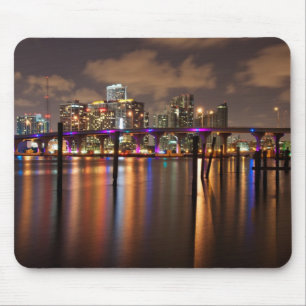Miami skyline at night - Mousepad
