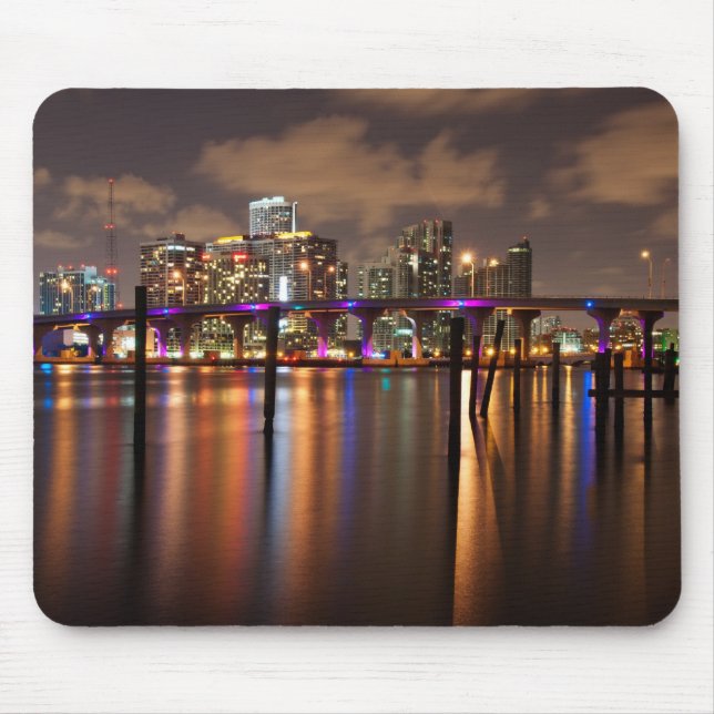 Miami skyline at night - Mousepad (Front)