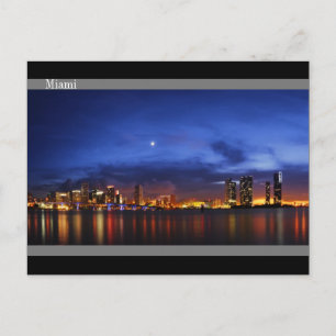 Miami skyline at night panorama - Postcard