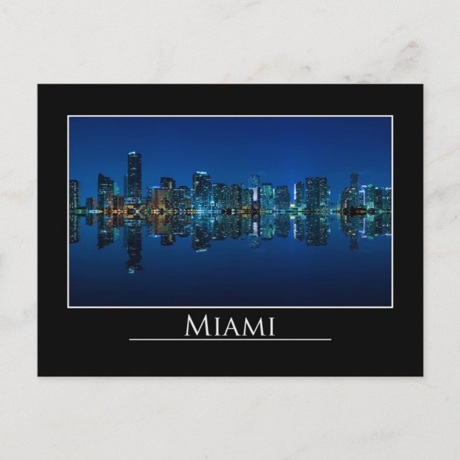 Miami skyline at night panorama - Postcard (Front)