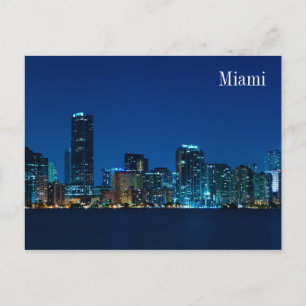 Miami skyline at night panorama - Postcard