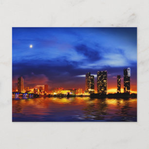 Miami skyline at night - Postcard