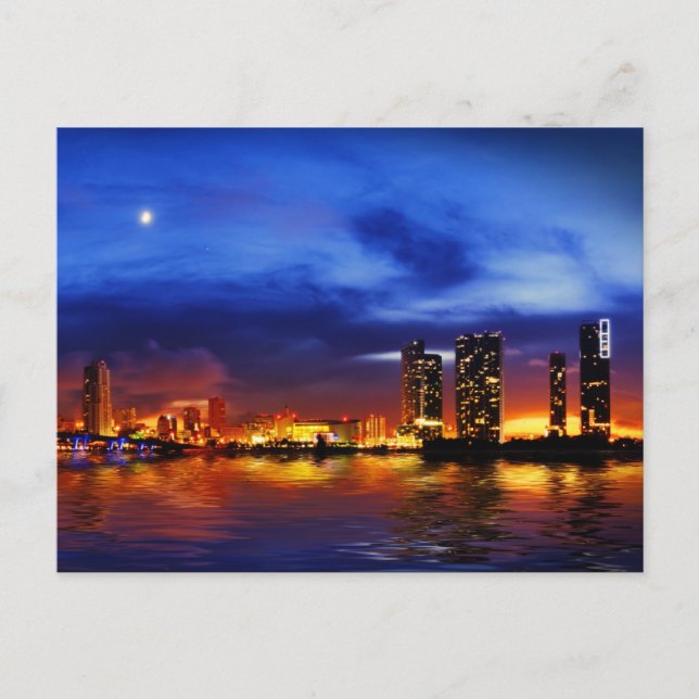 Miami skyline at night - Postcard (Front)