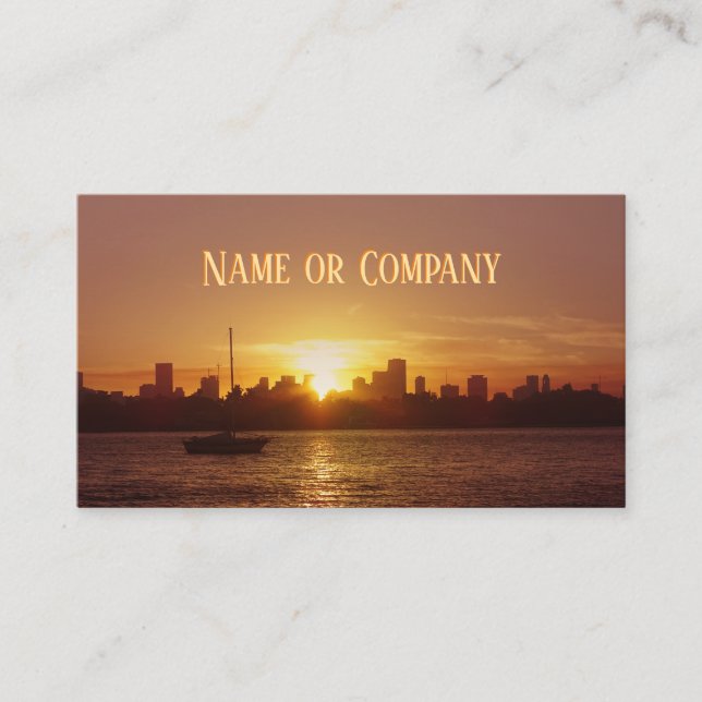 Miami Skyline at Sunset Business Card (Front)