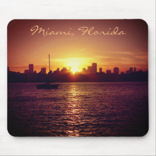 Miami Skyline at Sunset Mouse Mat