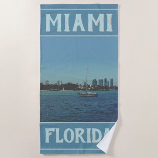 Miami Skyline Beach Towel