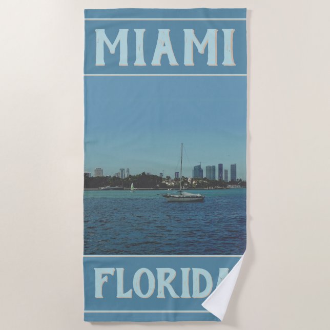 Miami Skyline Beach Towel (Front)