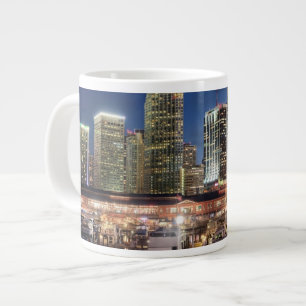 Miami skyline city in Florida Large Coffee Mug